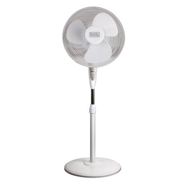 BLACK+DECKER™ 3-Speed 48-Watt 16-In. Oscillating Stand Fan with Remote, BFSR16 (White)