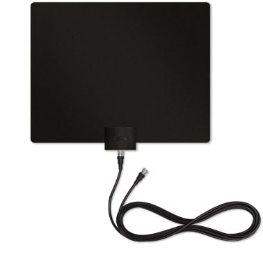 Mohu Leaf Plus Paper-Thin Indoor TV Antenna, Amplified, UHF VHF, 60-Mile Range, Multi-Directional, 4K 8K UHD, NEXTGEN TV - with 12-Ft. Cable