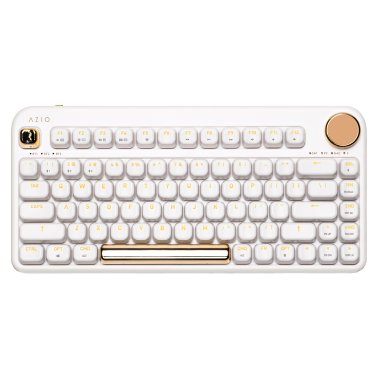 Azio IZO Bluetooth® and USB Mechanical Computer Keyboard, Blue Switches (White Blossom)