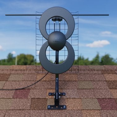 Antennas Direct ClearStream 2V Indoor Outdoor TV Antenna UHF VHF Multi-Directional, 60+ Mile Range, 4K 8K UHD, NEXTGEN TV with Reflector, 20-In. Mast