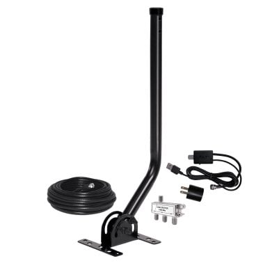 Antennas Direct ClearStream 4MAX® HDTV Complete Indoor/Outdoor Multi-Directional TV Antenna with 70+ Mile Range, Cable, Mast, Amplifier, and Splitter