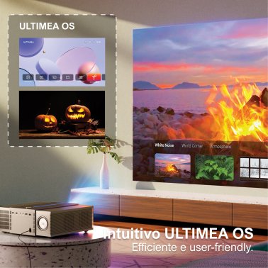 Ultimea Apollo P60 Wi-Fi® 4K-Supported Full HD 1080p Projector with Remote, Black