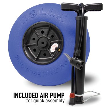 Rollx® Big Balloon Wheel Foldable Beach Cart Storage Wagon for Sand, with 13-In. Beach Tires, Blue