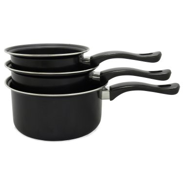 Brentwood® 3-Piece Nonstick Carbon Steel Saucepan Set