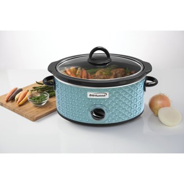 Brentwood® 3.5-Quart Diamond-Pattern Slow Cooker (Blue)