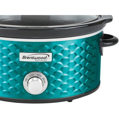 Brentwood® 4.5-Quart Scallop Pattern Slow Cooker (Blue)