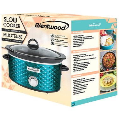 Brentwood® 4.5-Quart Scallop Pattern Slow Cooker (Blue)