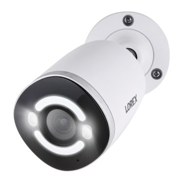 Lorex® IP Wired 4K AI Smart Security Lighting Deterrence Bullet Camera with Smart Motion Detection, White