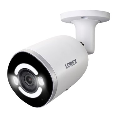 Lorex® IP Wired 4K AI Smart Security Lighting Deterrence Bullet Camera with Smart Motion Detection, White