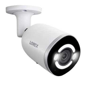 Lorex® IP Wired 4K AI Smart Security Lighting Deterrence Bullet Camera with Smart Motion Detection, White