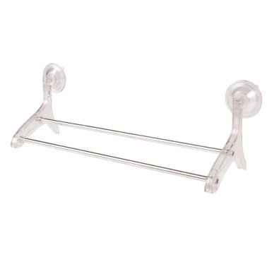 Better Houseware Suction-Cup Double Towel Bar, Clear