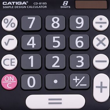 CATIGA® CD-8185 8-Digit Home and Office Calculator, Dual Power (Black)