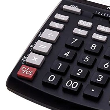 CATIGA® by Adesso® CP-90A 12-Digit Printing Calculator and Adding Machine, Dual Power (Black)