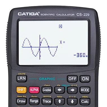CATIGA® by Adesso® CS-229 Scientific Calculator with Graphic Functions and Multiple Modes, Black