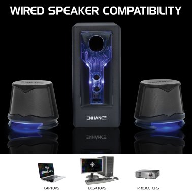 ENHANCE SB 2.1 Powered Computer Speakers with Subwoofer