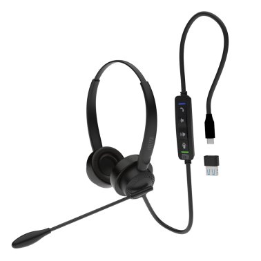 Adesso® Xtream P4T Headset with Push to Talk, Volume Controls, and Answer/End Call Controls