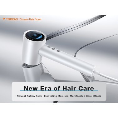 TORRAS® Stream 1,600-Watt High-Speed Hair Dryer (White)