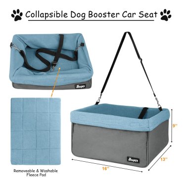 Jespet® Deluxe Pet Safety Booster Car Seat (Blue/Gray)