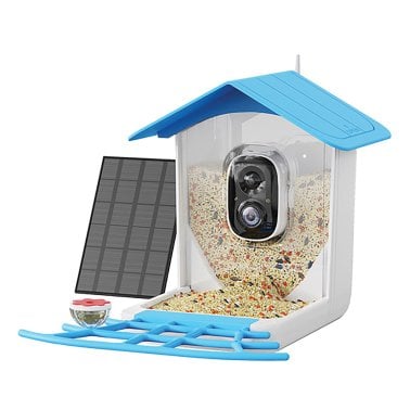 PerchMe™ Smart Bird Feeder with Camera (Sky Blue Canopy)