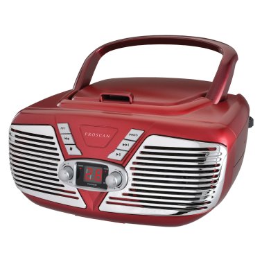 Proscan® Retro-Style CD/Radio Boom Box, PRCD211 (Red)