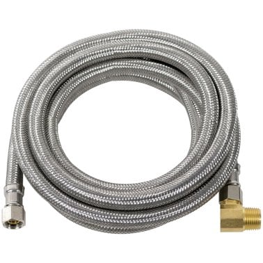 Certified Appliance Accessories Braided Stainless Steel Dishwasher Connector with Elbow, 10ft