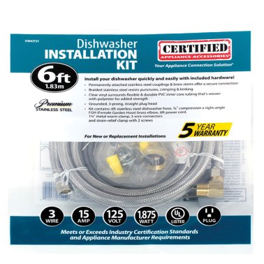 Certified Appliance Accessories® Dishwasher Installation Kit with Straight Plug Head