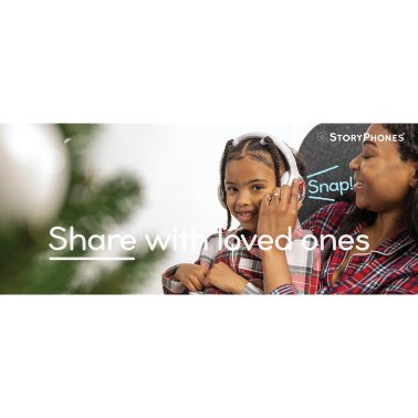 ONANOFF® StoryPhones® Storytelling Foldable Bluetooth® Kids Headphones, Intro Bundle with ZenShield and PlayShield (White)