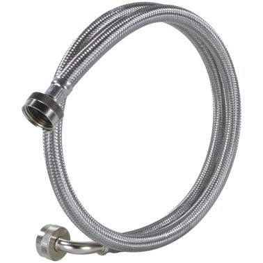 Certified Appliance Accessories Braided Stainless Steel Washing Machine Hose with Elbow, 4ft