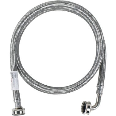 Certified Appliance Accessories Braided Stainless Steel Washing Machine Hose with Elbow, 6ft