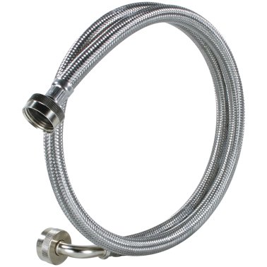 Certified Appliance Accessories 2 pk Braided Stainless Steel Washing Machine Hoses with Elbow, 5ft