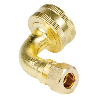 Certified Appliance Accessories® Dishwasher Elbow with Nut & Compression Ferrule, 3/4" FGH (Female Garden Hose) x 3/8" MIP (Male Iron Pipe)