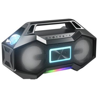 ION® Party Rocker™ Go Portable Bluetooth® Boom Box with Party Starter® LED Lights, Speakerphone, and Stereo-Link™, Black, ISP147