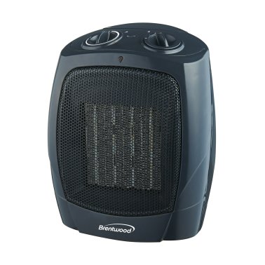 Brentwood® Kool Zone H-C1601 1,500-Watt-Max Portable Ceramic Space Heater and Fan, Black