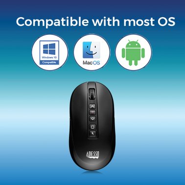 Adesso® iMouse® P40 Wireless Multifunctional Presenter Air Mouse, 2.4 GHz, Black