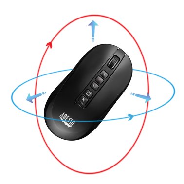Adesso® iMouse® P40 Wireless Multifunctional Presenter Air Mouse, 2.4 GHz, Black