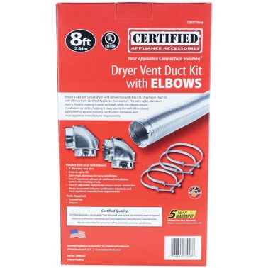 Certified Appliance Accessories® Dryer Vent Duct Kit with Elbows