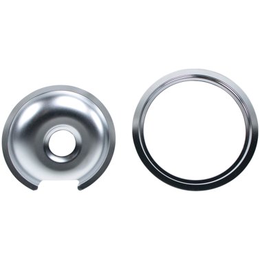 Certified Appliance Accessories® Chrome Style D Hinged 2 Large 8" & 2 Small 6" Replacement Drip Pans Plus Rings for GE® & Hotpoint® Electric Ranges