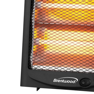 Brentwood® Kool Zone H-Q600BK 600-Watt-Max Portable Quartz Space Heater, Black