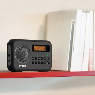 Sangean® AM/FM Digital Portable Receiver with Alarm Clock (Black)