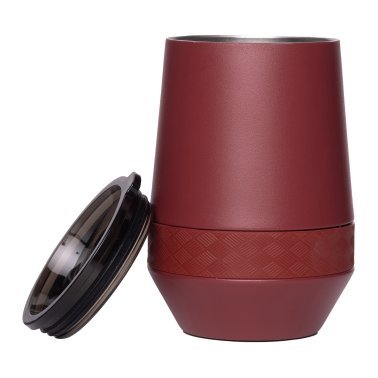 Elemental® Recess Series Stainless Steel 10-Oz. Insulated Stemless Wine Tumbler (Burgundy)