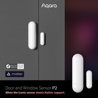Aqara® Matter™ and Thread® Smart Door and Window Sensor P2, White