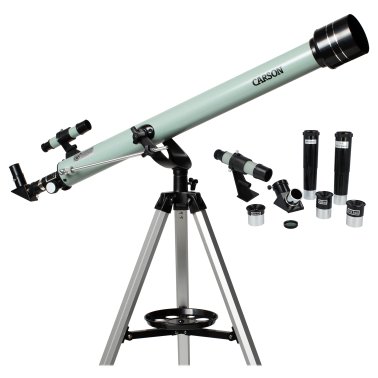 CARSON® STARA SR-100 60-mm Aperture 45-mm to 675-mm Focal Length Refractor Telescope with 7-Piece Accessory Kit