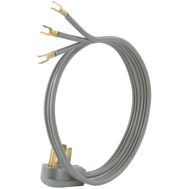 Certified Appliance Accessories® 3-Wire Open-End-Connector 30-Amp Dryer Cord, 4ft