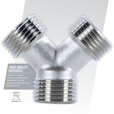Certified Appliance Accessories® Y-Fitting, 3/4 In. MGH x 3/4 In. MGH x 3/4 In. MGH