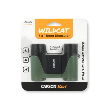 CARSON® Wildcat Series Kid’s 7x18-mm Lightweight HD Focus-Free Binoculars