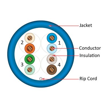 VC Vertical Cable 066 Series CAT-6 23-AWG 550-MHz Plenum Ethernet Cable with FR-PVC Jacket, 1,000-Ft. Pull Box (Blue)