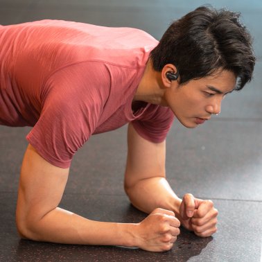 Shokz® OpenFit Air™ TWS Bluetooth® Open-Ear Earbuds with Mics, Earhooks, and Charging Case, Clear Voice, up to 28 Hours Play Time, IP54 (Black)