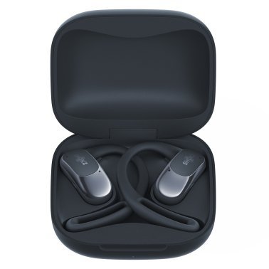 Shokz® OpenFit Air™ TWS Bluetooth® Open-Ear Earbuds with Mics, Earhooks, and Charging Case, Clear Voice, up to 28 Hours Play Time, IP54 (Black)