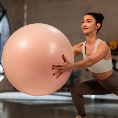 Shokz® OpenFit Air™ TWS Bluetooth® Open-Ear Earbuds with Mics, Earhooks, and Charging Case, Clear Voice, up to 28 Hours Play Time, IP54 (Pink)