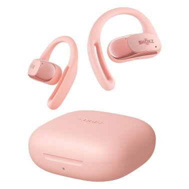 Shokz® OpenFit Air™ TWS Bluetooth® Open-Ear Earbuds with Mics, Earhooks, and Charging Case, Clear Voice, up to 28 Hours Play Time, IP54 (Pink)
